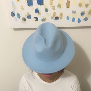 Light Blue Fedora Style Hat